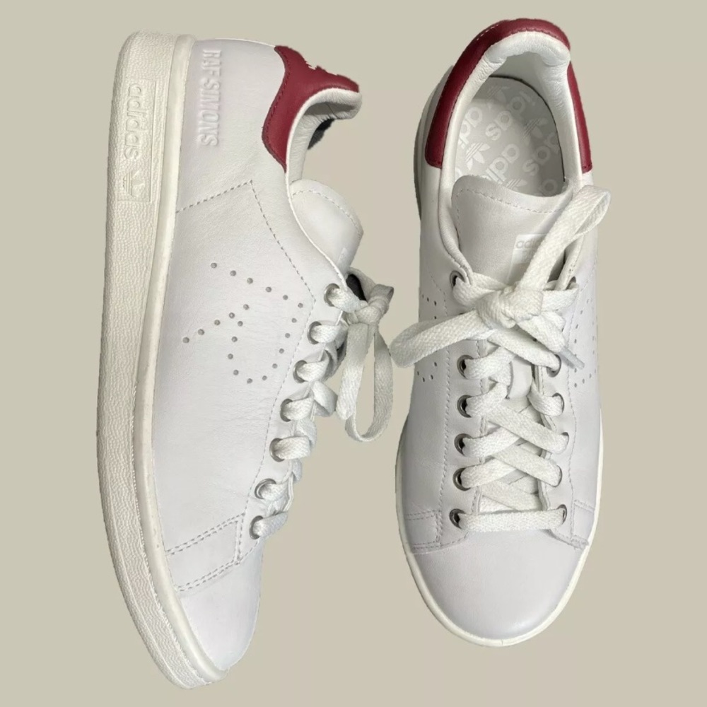Adidas Raf Simons Stan Smith White Collegiate Burgundy Sneaker 6.5